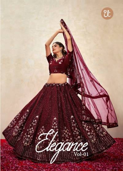 ELEGANCE VOL-1 BY THREAD THRILL DESIGNER SILK LEHENGA CHOLI WHOLESALER IN INDIA